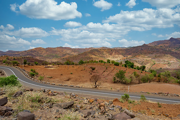 Image showing country road through Simien Mountains, Ethiopia