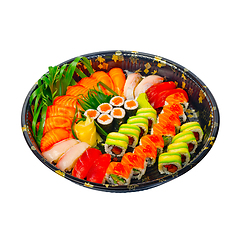 Image showing take away sushi express on plastic tray