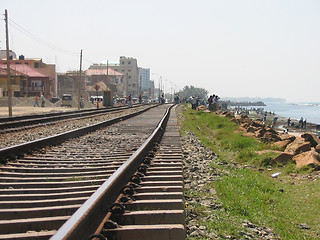 Image showing transport train - people watching