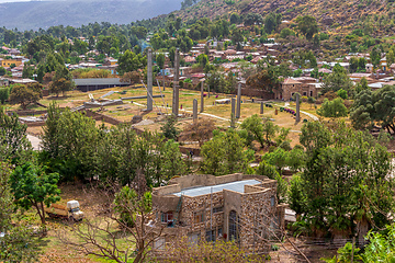 Image showing Ancient obelisks in city Aksum, Ethiopia