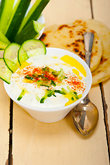 Image showing Arab middle east goat yogurt and cucumber salad