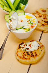 Image showing Arab middle east goat yogurt and cucumber salad