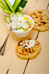 Image showing Arab middle east goat yogurt and cucumber salad