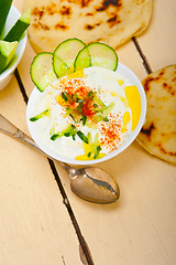 Image showing Arab middle east goat yogurt and cucumber salad