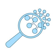 Image showing Magnifier Over Coronavirus Molecule Icon