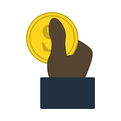 Image showing Hand Hold Dollar Coin Icon