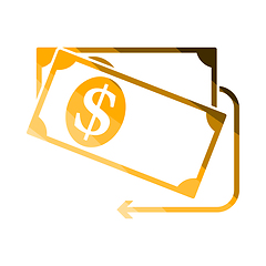 Image showing Cash Back Dollar Banknotes Icon