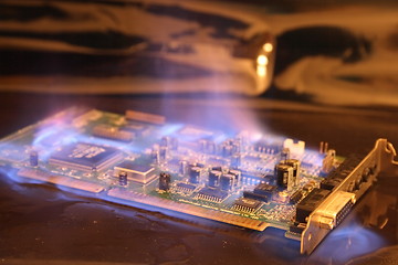 Image showing soundcard  in the fire