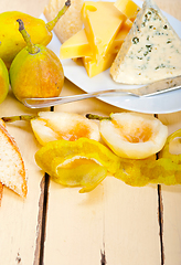 Image showing fresh pears and cheese