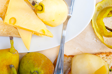 Image showing fresh pears and cheese