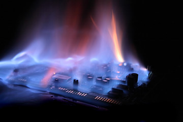 Image showing soundcard  in the fire