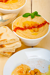 Image showing Hummus with pita bread