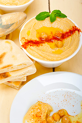 Image showing Hummus with pita bread