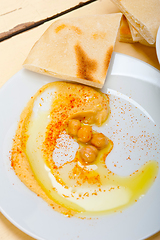 Image showing Hummus with pita bread