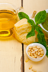 Image showing Italian basil pesto sauce ingredients