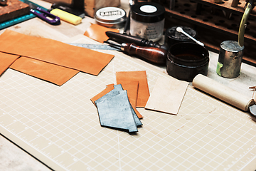 Image showing Some tools for work with leather