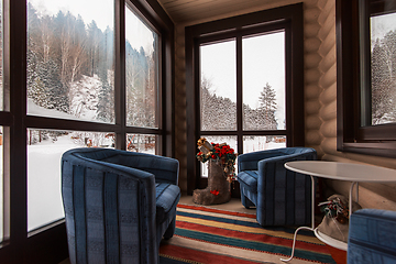 Image showing Room in vacation home decorated for the celebration of the new year.