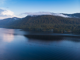 Image showing Aerial view on Teletskoye lake in Altai mountains