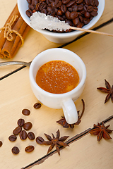 Image showing espresso coffee with sugar and spice