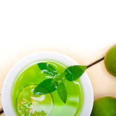 Image showing mint infusion tea tisane with lime