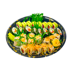 Image showing take away sushi express on plastic tray