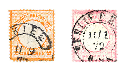 Image showing Old post stamps