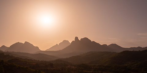 Image showing Sunrise landscape Simien mountain Ethiopia