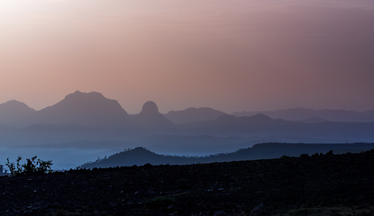 Image showing Sunrise landscape Simien mountain Ethiopia