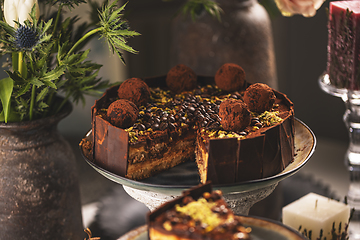 Image showing Delicious tiramisu cake with truffle