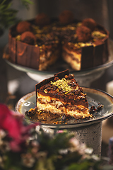 Image showing Slice of tiramisu cake