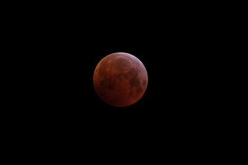 Image showing Super moon eclipse. Total lunar eclipse. 21-1-2019