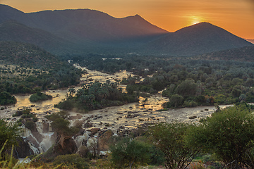 Image showing Epupa Falls on the Kunene River in Namibia