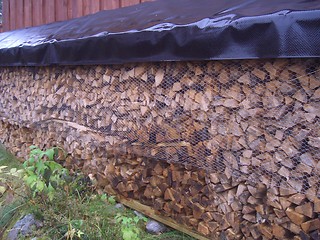 Image showing Stacked firewood