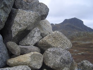Image showing Rocks with mountain background