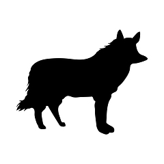 Image showing Red Wolf Silhouette