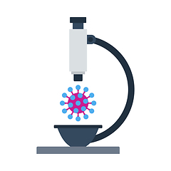 Image showing Research Coronavirus By Microscope Icon