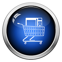 Image showing Shopping Cart With Microwave Oven Icon