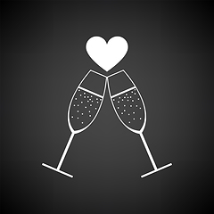 Image showing Champagne Glass With Heart Icon