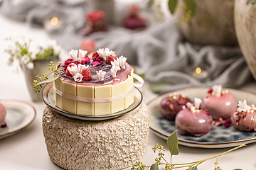 Image showing Still life of fancy dessert table