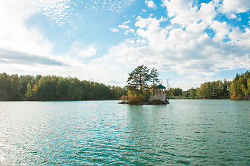 Image showing Summer landscape of lake with crystal and fresh water Aya