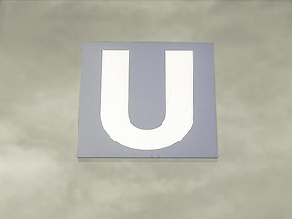 Image showing Vintage looking U-bahn sign