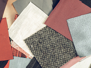 Image showing Vintage looking Fabric samples