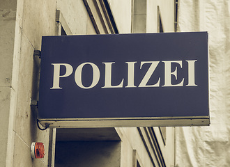 Image showing Vintage looking Polizai police sign