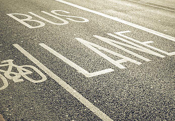 Image showing Vintage looking Bus lane