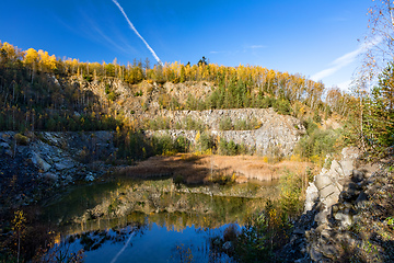 Image showing abandoned flooded quarry, Czech republic