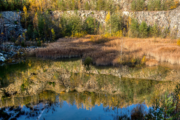 Image showing abandoned flooded quarry, Czech republic