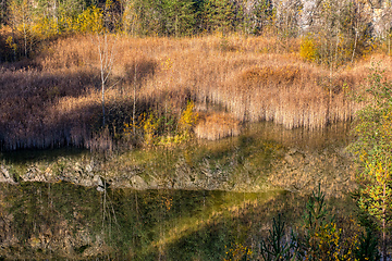 Image showing abandoned flooded quarry, Czech republic