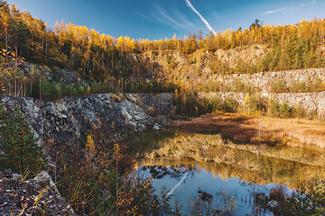 Image showing abandoned flooded quarry, Czech republic