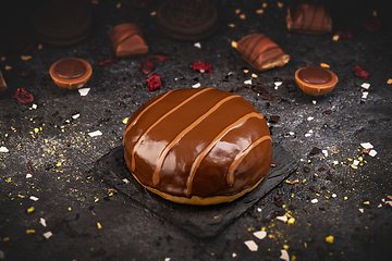 Image showing Doughnut with chocolate glaze