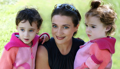 Image showing Mother and her two daughters